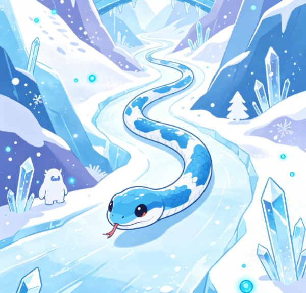 Ice and Snow Canyon Snake Winter Adventure Puzzle Game