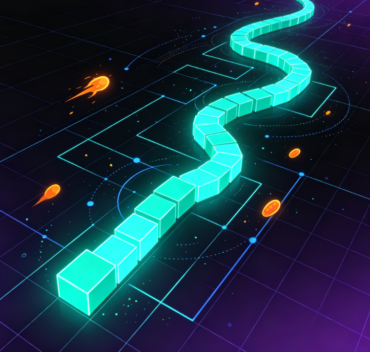 Cyber Block Snake Offline Puzzle Game