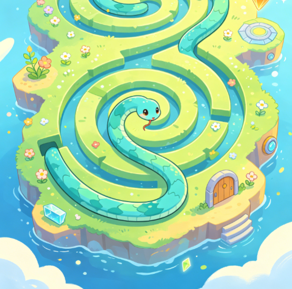 Rainbow Cloud Snake Fun and Casual Puzzle Game for Kids Image 2