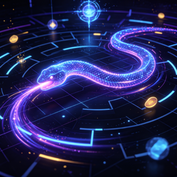 Magnetic Core Futuristic Snake Arcade Game