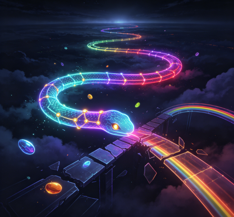 Sky‑Bridge Floating Rainbow Snake Adventure Journey Image 2