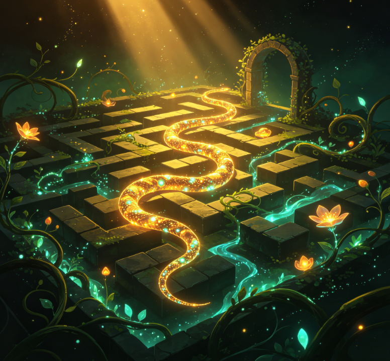 Sunlit Secret Garden Snake Adventure Series Image 2