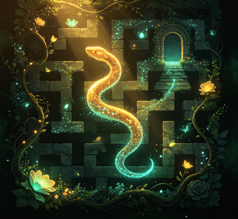 Sunlit Secret Garden Snake Adventure Series