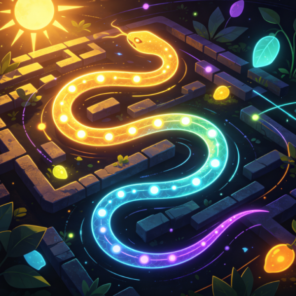 Sunny Secret Garden Neon Snake Adventure Game