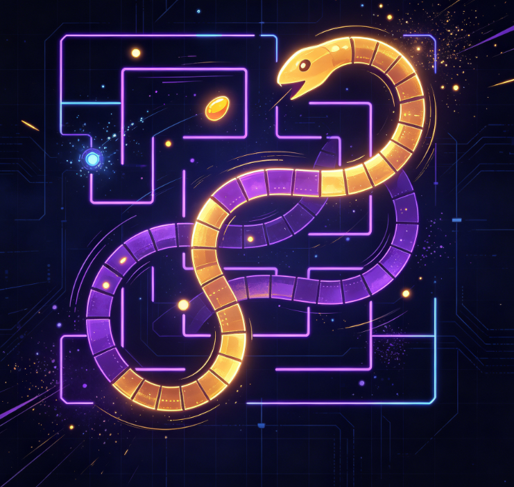 Neon Circuit Snake Advanced Logic Challenge Game