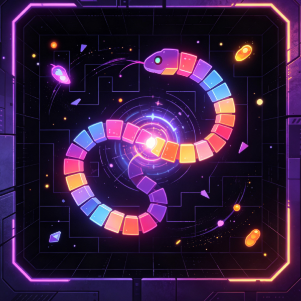 3D Deep Neon Snake Speed Challenge Game