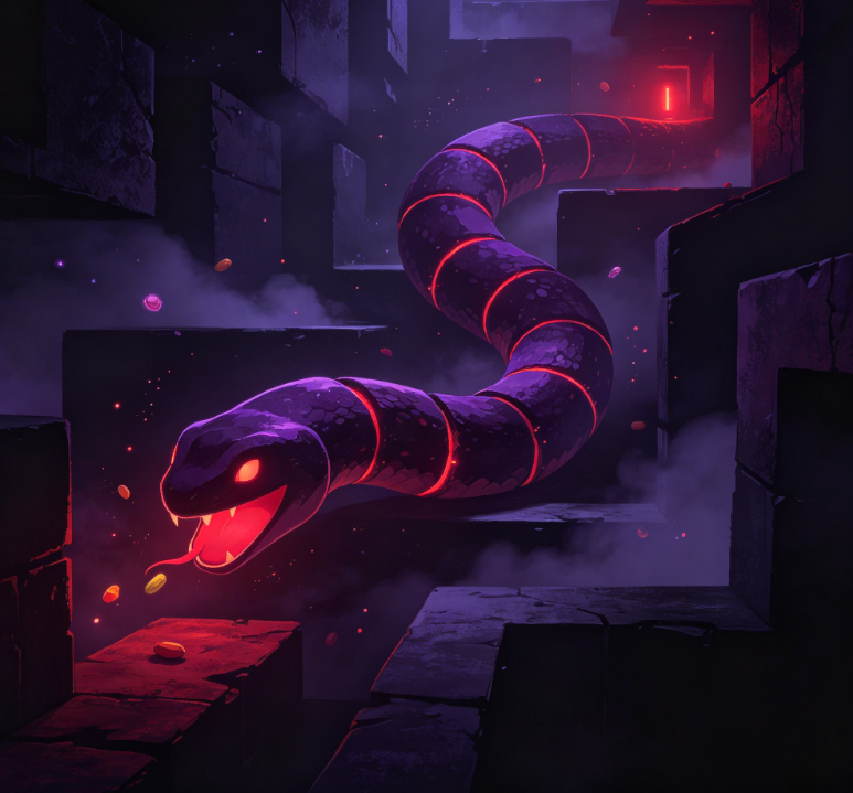 Retro Secret Realm Snake Dungeon Puzzle Game Image 2
