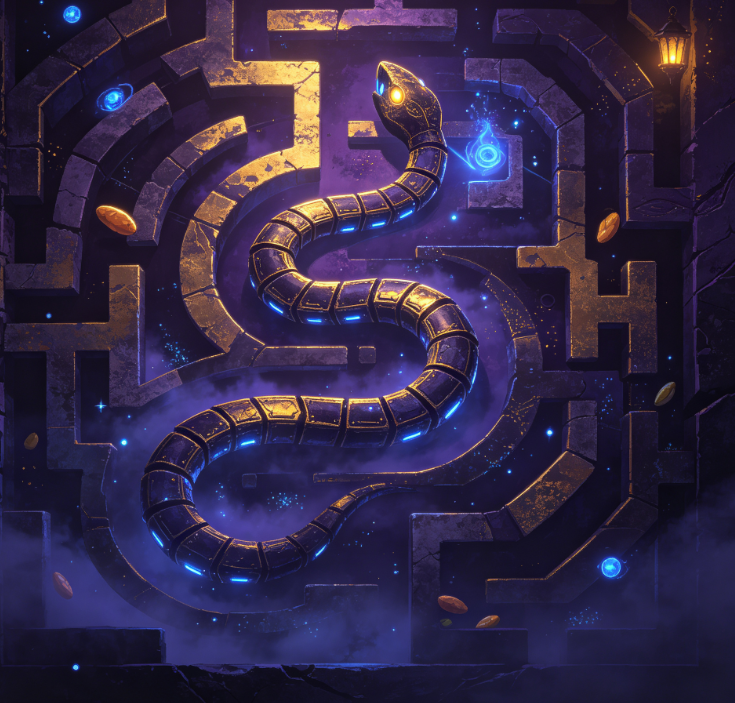 Retro Secret Realm Snake Dungeon Puzzle Game