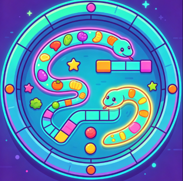 Neon Cyber Maze Snake Extreme Challenge Game Image 2